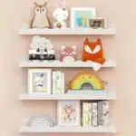 White Wavy Wooden Floating Shelf Bedroom Wall-Mounted Shelf Storage Wall Rack Home Toys Organizer Books Ledge Nursery Wall Decor