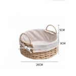 Wicker Storage Baskets for Shelves Organizing Decorative Natural Paper Rope Woven Serving Baskets Trays with Handle Liner - Image 9