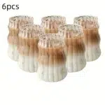 4/6pcs Stripe Glass Cup Could Cup Smooth Surface Bubble Cup Heat-resistant Tumbler for Iced Coffee, Juice, Beverage, Milk, Tea - Image 8