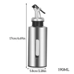 190ml Stainless Steel Oil Dispenser Bottle Leakproof Vinegar Sauce Pourer UK - Image 6