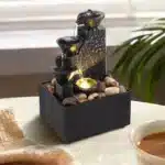 Desktop Waterfall Decoration Creative Flowing Water Ornaments Small Living Room Office Tabletop Fountain Pastoral Style USB Battery - Image 4