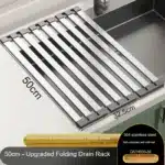 304 Stainless Steel Sink Drain Rack Foldable Telescopic Dish Drainer UK - Image 10