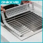 Foldable Stainless Steel Dish Drainer Roll Up Drying Rack Kitchen Sink Organizer UK - Image 4