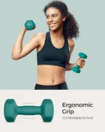 SONGMICS Dumbbells Set of 2 2 x 3kg Dumbbells Set Dumbbells Hexagon Neoprene Coating Strength Training - Image 2