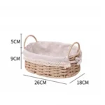 Wicker Storage Baskets for Shelves Organizing Decorative Natural Paper Rope Woven Serving Baskets Trays with Handle Liner - Image 12