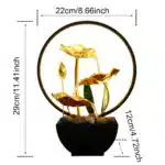 Tabletop Water Fountain with LED Ring Light | USB Powered Desktop Waterfall Fountain with Natural Rocks | Indoor Relaxation Meditation Fountain for Home and Office Decor - Image 7