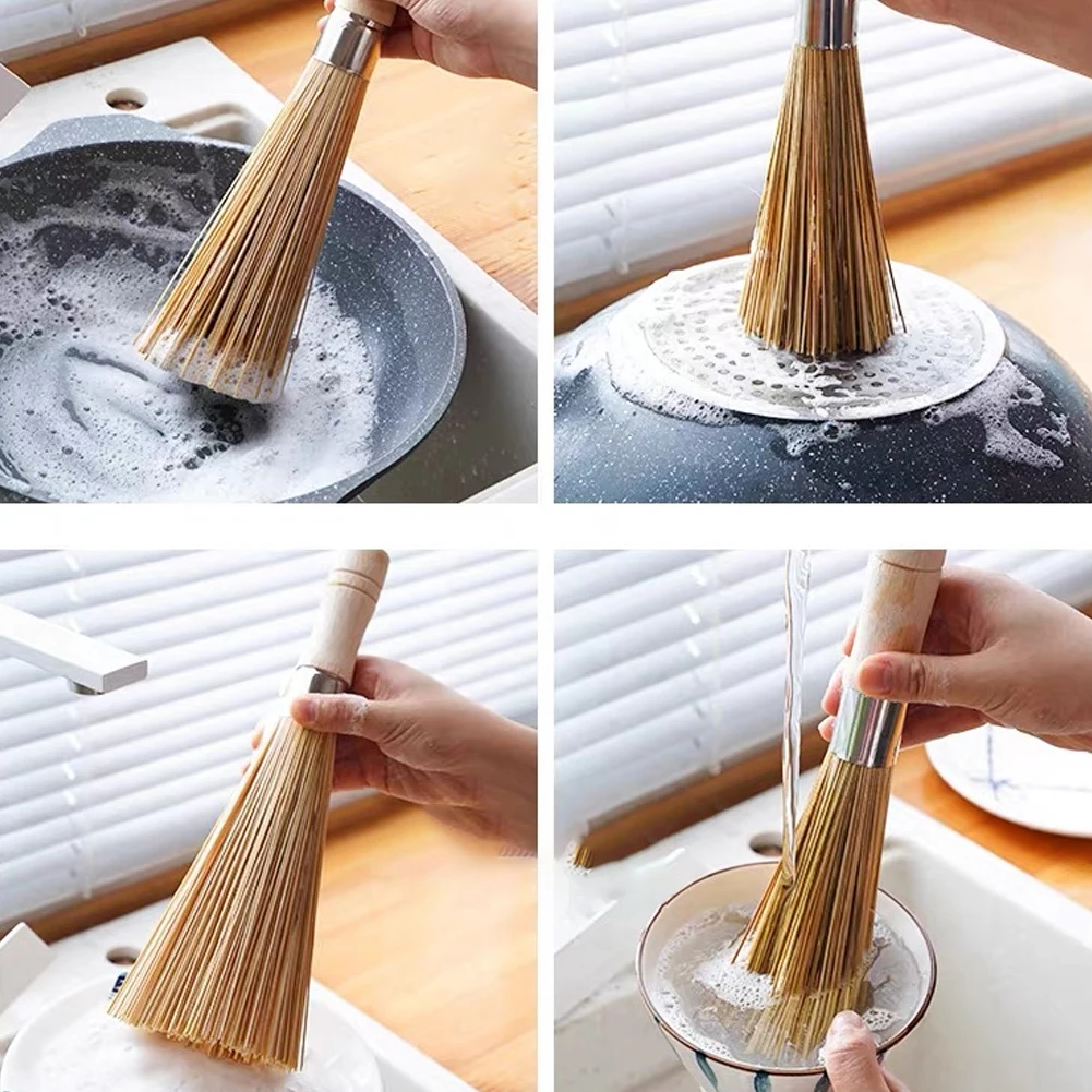 S7dc2cd1a09cb485ab0f5e9f8a5e7c6e3A-1.webp Bamboo Dish Scrub Brush Long Handle Pot Cleaning Tool Natural Fiber Wok Cleaner for Kitchen Sink Home Restaurant Use - Image 1
