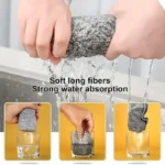 1/50pcs Gray Bamboo Charcoal Thickened Super Absorbent Dishcloth Oil Resistant Kitchen Wipes Microfiber Cleaning Cloths - Image 2