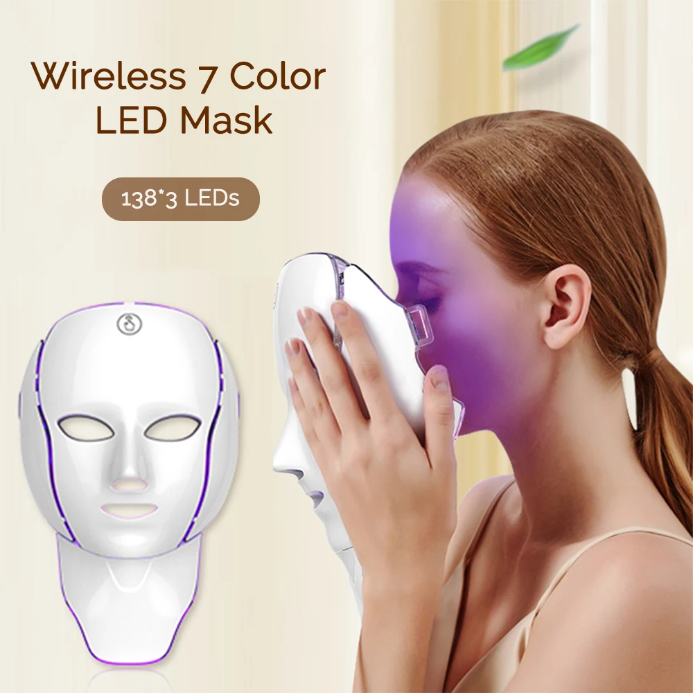 S832aeeb1c81d4aa9a5ef8998d8f1b049G.webp LED Facial Mask with Neck 7 Colors Light Therapy Red Light Facial Mask for Anti-Aging Rejuvenation Brighten Skin Beauty Device - Image 1