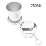 Portable Stainless Steel Collapsible Travel Cup | Telescopic Folding Coffee Mug with Lid and Keychain | Reusable Eco-Friendly Cup in 75ml to 450ml Sizes for Camping and Travel - Image 8
