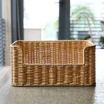 Imitation Rattan Drawer Basket  Study  Office Book and Document Storage Basket  Cabinet Sorting Basket - Image 5
