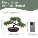 1pc Artificial Bonsai Tree: A Zen Garden Accent Artificial Plant PP Material Black Planter Home Office Party Decoration - Image 2