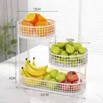 Stainless Steel Multi-Layer Fruit Basket | Round Metal Storage Rack | Elegant Kitchen Dining Table Display | Living Room Organiser - Image 9