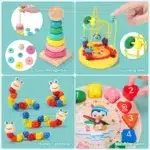 5-6pcs/set Montessori Wooden Toys for Babies Boy Girl Gift Baby Development Games Wood Puzzle for Kids Educational Learning Toy - Image 5