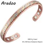 Premium Pure Copper Bracelets Women Vintage Style Magnetic Therapy Open Cuff Bangle Jewelry Gifts Antique Copper Plated Plant Pattern - Image 8