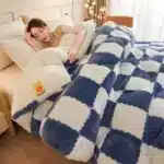 Checkerboard Super Thick Winter Warm Blanket Soft Fluffy Duvet Comforter Artificial Lamb Cashmere Quilt Weighted Blanket 2kg 5kg - Image 9