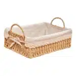 Wicker Storage Baskets for Shelves Organizing Decorative Natural Paper Rope Woven Serving Baskets Trays with Handle Liner - Image 13