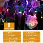 Solar Icicle Curtain Fairy Lights 3.5M | 96 LED Outdoor Waterproof IP65 String Lights | Warm White Multicolour Garden Wedding Christmas Party Eaves Decor - Image 3