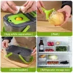 22pcs Handheld Vegetable Cutter Set  2 - in - 1 Storage & Carrying Case, Multifunctional for Shred/Slice/Flower Cuts - Image 4