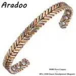 Premium Pure Copper Bracelets Women Vintage Style Magnetic Therapy Open Cuff Bangle Jewelry Gifts Antique Copper Plated Plant Pattern - Image 11