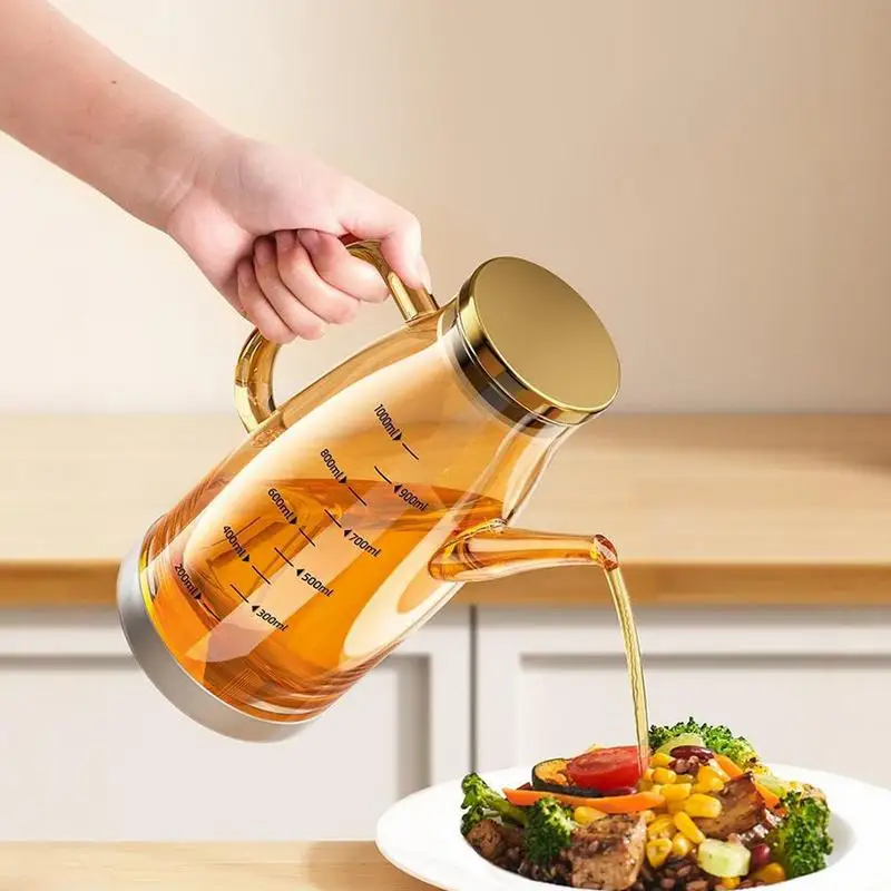 S9c029d1c6fd64a97aefd759a655cd53bf.webp Olive Oil Bottle Dispenser Glass Oil Bottle Pourer No-Drip Spout Vinegar Container Cooking Tools Oil Dispenser Bottle - Image 1