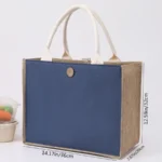 DIY Blank Canvas Tote Bag for Painting and Crafts | Large Plain Burlap-Style Reusable Shopping Bag | Eco-Friendly Handheld Craft Bag for Women - Image 17