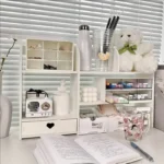 Double-Layer Desktop Organizer Rack Stationery Office Desk Accessories Storage Desktop Cosmetics Organizers Storage Shelf - Image 2