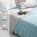 Air Condition Comforter for Summer Pure Color Ice Silk Cooling Blanket Lightweight and Smooth Twin/King Size Cold Quilt - Image 3