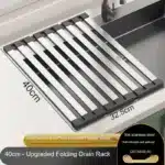 304 Stainless Steel Sink Drain Rack Foldable Telescopic Dish Drainer UK - Image 8