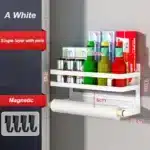 2 Layer Magnetic Refrigerator Shelf Organiser | Wall Mounted Metal Fridge Side Storage Rack | Kitchen Seasoning Bag and Spice Organiser for Fridge and Kitchen Wall - Image 12