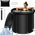 Portable Large Ice Bath Tub with Lid | Foldable Inflatable Cold Water Therapy Recovery Pod | Athletes Home Plunge Tub and Spa Bath for Cold Water Immersion Training