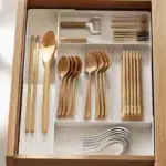 Expandable Drawer Organizer Versatile Adjustable Organizer Cutlery Tray For Kitchen Drawer Spoons Forks Knives Cutlery Holder - Image 3