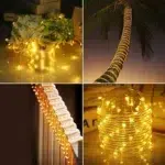 50ft/100 LED Solar String Lights Outdoor Waterproof – Warm White Fairy Rope Lights for Garden, Patio, Christmas & Tree Decor - Image 3