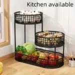 Stainless Steel Multi-layer Fruit Basket, Round Metal Storage Box, Elegant Display Rack for Living Room, Kitchen, Dining Table - Image 3