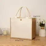 DIY Blank Canvas Tote Bag for Painting and Crafts | Large Plain Burlap-Style Reusable Shopping Bag | Eco-Friendly Handheld Craft Bag for Women - Image 5