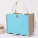 DIY Blank Canvas Tote Bag for Painting and Crafts | Large Plain Burlap-Style Reusable Shopping Bag | Eco-Friendly Handheld Craft Bag for Women - Image 7