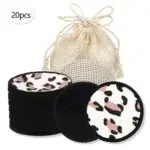 Double Round Makeup Remover Pads 20Pcs + Cleaning Mesh Bag, Machine Washable, Reusable, Suitable for All Skin Types - Image 10