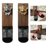 Magnetic Wall Mounted Bottle Opener with Cap Catcher Decorative Bar Kitchen UK - Image 3