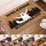 MADAFAKAS Carpet Pattern Mat Outdoor Non-slip Easy To Clean Cat Rug Resistant Doormat Washroom Entrance Decor Washable Carpet