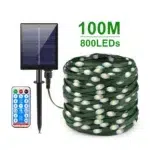 Leather LED Solar String Fairy Lights 100M Christmas Lights Waterproof Outdoor Garland High-Power Solar Lamp For Garden Decor