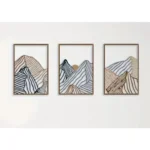 ModernPeak 3-Piece Metal Wall Art Set | Mountain Landscape, Square Hollow Design, Ideal for Living & Bedrooms
