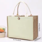 DIY Blank Canvas Tote Bag for Painting and Crafts | Large Plain Burlap-Style Reusable Shopping Bag | Eco-Friendly Handheld Craft Bag for Women - Image 13