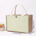 DIY Blank Canvas Tote Bag for Painting and Crafts | Large Plain Burlap-Style Reusable Shopping Bag | Eco-Friendly Handheld Craft Bag for Women - Image 12