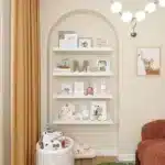 White Wavy Wooden Floating Shelf Bedroom Wall-Mounted Shelf Storage Wall Rack Home Toys Organizer Books Ledge Nursery Wall Decor - Image 6