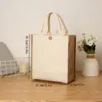 DIY Blank Canvas Tote Bag for Painting and Crafts | Large Plain Burlap-Style Reusable Shopping Bag | Eco-Friendly Handheld Craft Bag for Women - Image 3