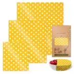 3PC/SET Beeswax Food Wraps Reusable Environmental Organic Cotton Wax Cloth Replace Household Plastic Wrap Washable Lemon Pattern - Image 13