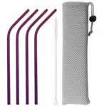 5pcs 304 Stainless Steel Straws Gold Reusable Straws Set Bent Drinking Straw With Bag Cleaning Brush Party Home Bar Accessory - Image 8