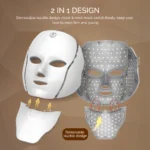 LED Facial Mask with Neck 7 Colors Light Therapy Red Light Facial Mask for Anti-Aging Rejuvenation Brighten Skin Beauty Device - Image 2