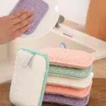 10/1PCS Bamboo Fiber Dishwashing Rag Double-sided Silver Wire Scouring Pad Reusable Oil-free Household Brush Kitchen Clean Tool - Image 2