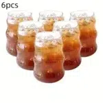 4/6pcs Stripe Glass Cup Could Cup Smooth Surface Bubble Cup Heat-resistant Tumbler for Iced Coffee, Juice, Beverage, Milk, Tea - Image 7